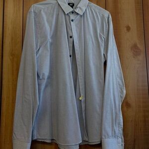 H&M Men's Gray Checkered Dress Shirt